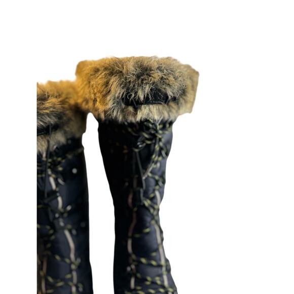 L.L. Bean Carrabassett faux fur waterproof quilted snow black Boot Women's 7 - Picture 3 of 7